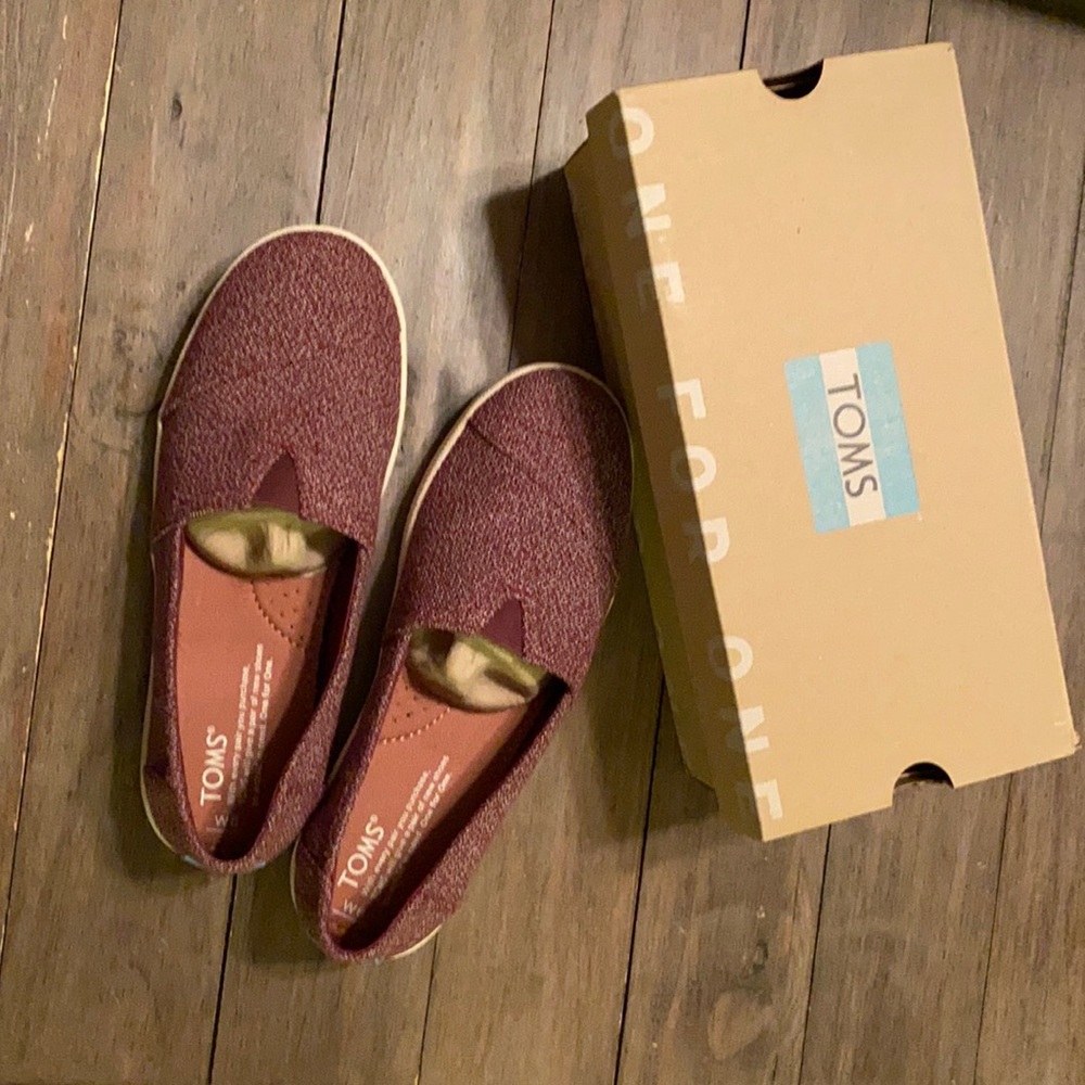 Toms slip ons. Eggplant color